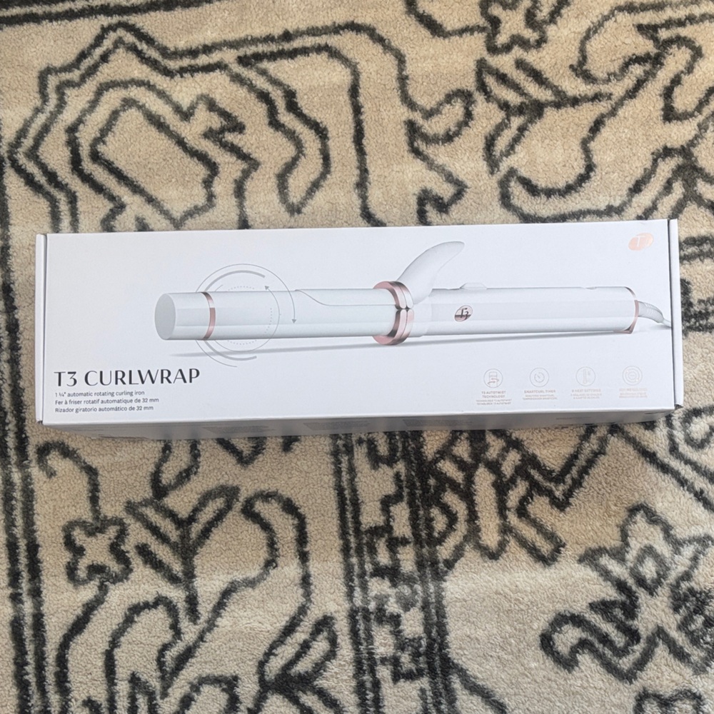 T3 Curlwrap White and Rose Gold Curling Iron